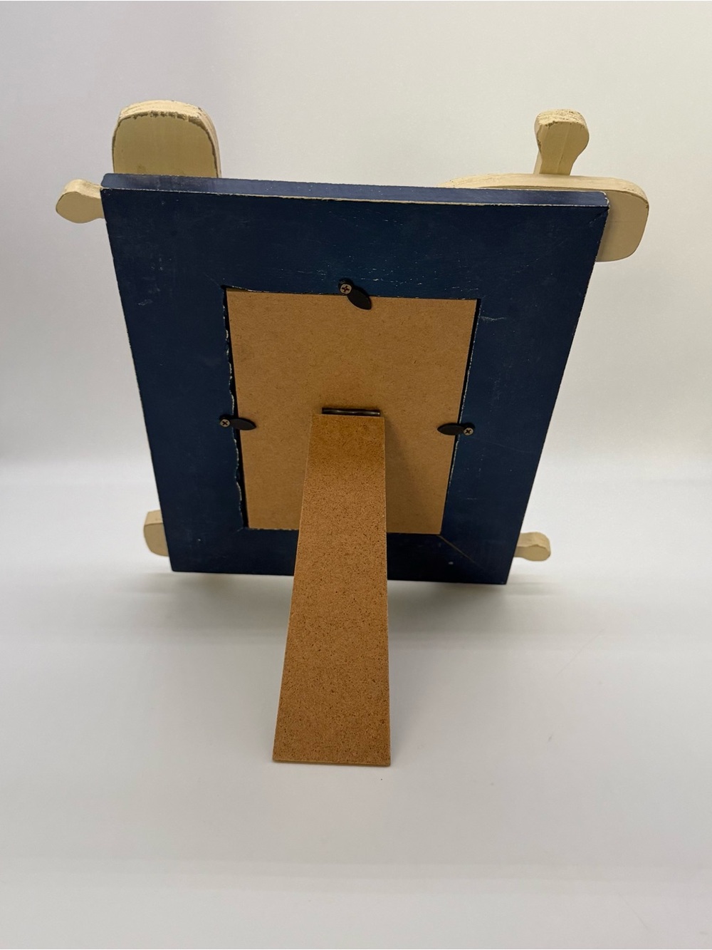 Nautical Wood Oar Picture Frame Navy Blue Distressed Coastal Beach Lake Decor - Picture 4 of 7